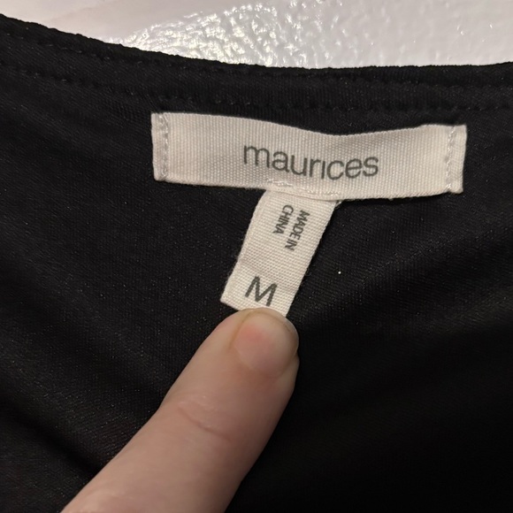 Maurices Black V-Neck Tie-Waist Midi Dress Size Medium - Picture 3 of 4